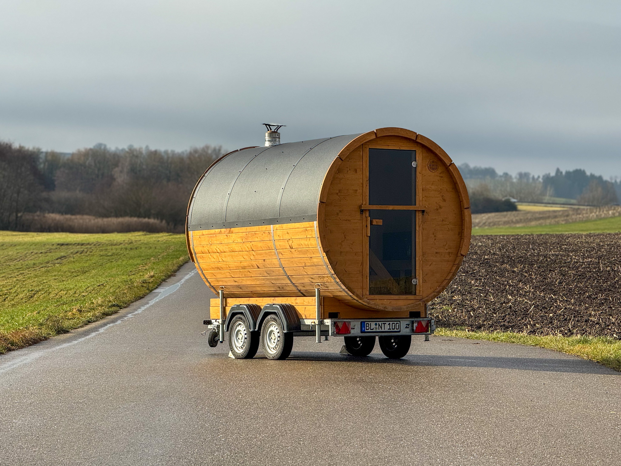 Mobile Sauna Aufbau